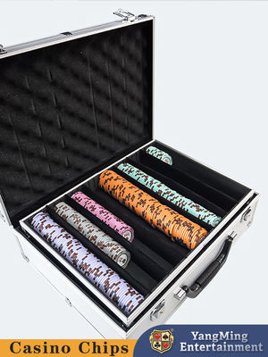 Silber Aluminiumoxid Chip Box Keramik Casino Poker Chips mit Schloss Speicher Chip Case