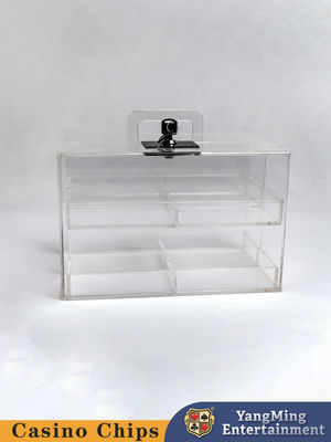 Hersteller maßgeschneiderte Zwei-Schicht-Poker-Chip-Box, voll transparent Acryl Luxus Glücksspiel-Tischspiel