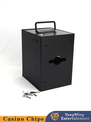All Black Square Metall Geldbox, Glücksspiel Poker Tisch, maßgeschneiderte mit Schloss Tipp Box