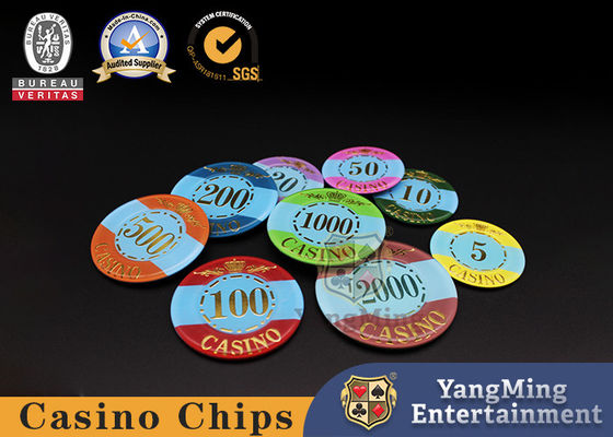 Fabrikmaßgeschneiderte Acrylkronen Stempelchips Baccarat Poker Casual Gaming Countertop Chips