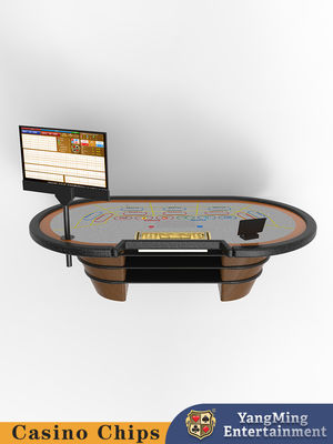 Fabrik maßgeschneiderte Glücksspiel Baccarat Poker 8 Person Smart Chip Induktion Poker Tisch