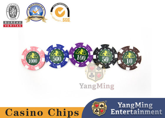 11.5g Plastik- Texas BlackJack Clay Casino Poker Chip Set With UV-Mark And Case