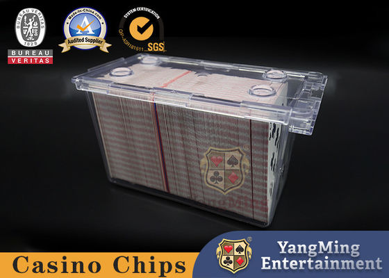 Klares Acryl 1 - die 8 Plattform-Spielkarte-Kasten 300pcs schließt frei mit Metallgriff zu