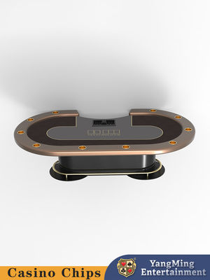 Luxus-Pokertisch für 10 Personen Casino-Entertainment-Poker-Tisch Oval-Metall-Treadle Texas Hold'em-Poker-Tisch