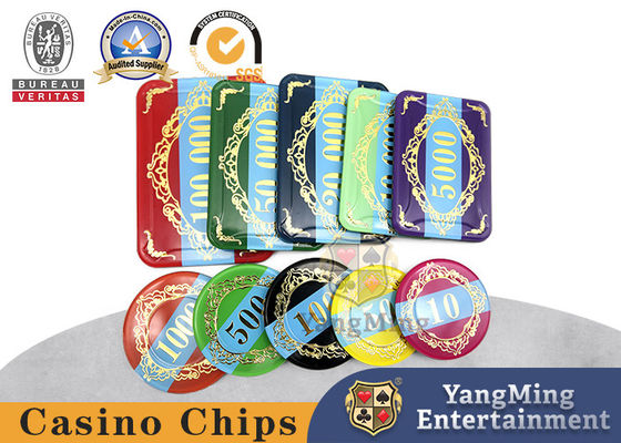 Bunter Kasino-acrylsauerSchürhaken Chip Set With High - Grad-Materialien Seiko Build