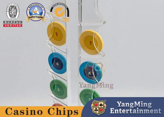 Pokerchip-Kasten-Spieltisch-runder Chipträger-Roulettetisch-Gewohnheits-Halter des Kasino-16pcs transparenter