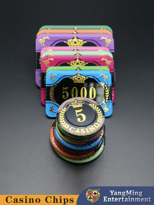 Weizenähre-Krone, die Acrylkasino-Schürhaken-Chips Custom Purple-UV-Licht bronziert