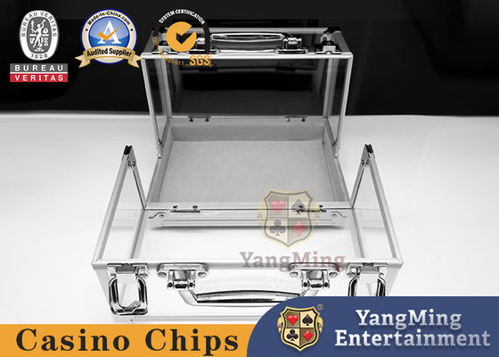 Aluminiumlegierung 600 Stück Transparent Chip Box Poker-Tisch Spieltisch Chip Box