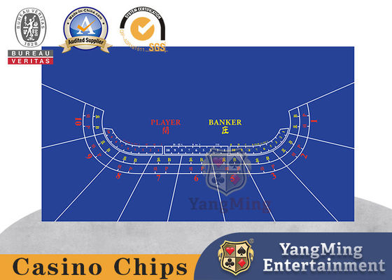 10 Spieler keine 4 Bakkarat-blaue wasserdichte Pokerspiel-Tischdecke Texas Dragon Tiger Entertainment Layout nach Maß