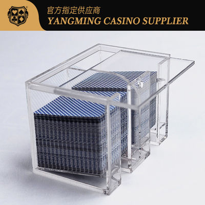 Neue Akryl 2 Abteilungen 8 Decks Kartenmüllkasten Baccarat Glücksspiel Tischspiel Kartenmüllkasten