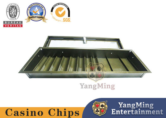 Premium Bright Silber 8 Reihen Rund Ton Keramik Poker Chips Set Schachtel Casino Chips Einfach-Schicht Träger