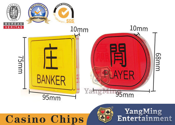 All-in-Button-Spieler-Banker-Button-Marker für Unterhaltung Baccarat Glücksspiel Poker-Tisch Wetten Acryl-Marker