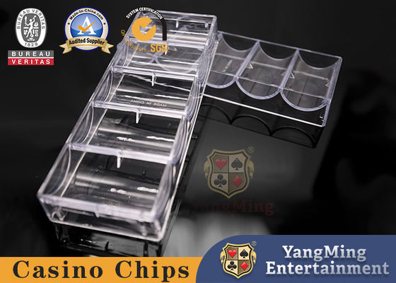 Volltransparente Akryl-Aluminium-Poker-Chip-Kase mit Chip-Tray