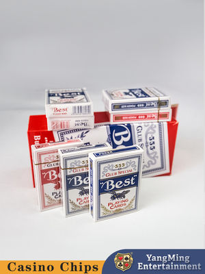 Beste 555 Marke Blauer Kern Papierkarten 100% Papier Poker Club Spielkarten 3,3mm Thinkness Fabrik Lager