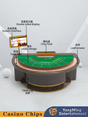 Deluxe Holz Poker Tisch Halbkreislauf Treadle Baccarat Tisch Südostasiatischer Stil Poker Tisch
