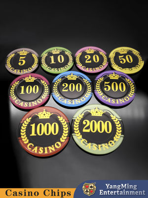 Großhandel angepasster Weizenkronen Stempel Acrylchips Baccarat Texas Hold'em Casual Games Tischchips