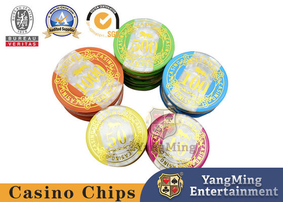 Akryl-Plastik-Poker-Chip-Set 760 Stück Casino-Anzug für Casino 5 - 8 Spieler in Silber-Aluminium-Chip-Hüllen