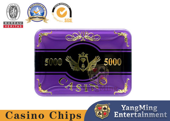 Bakkarat Acryl-Chip Set High Temperature Gold überzog Schürhaken-Gesellschaftsspiel-Chip