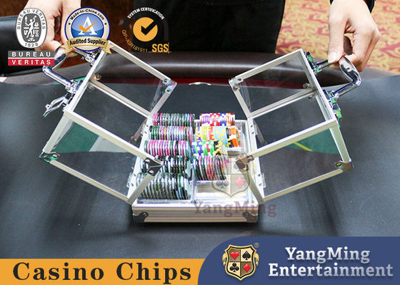 Fabrik Lager Aluminium 600 Yards Schließ-Chip Fall Baccarat Texas Casino Poker Spiel Chip Fall