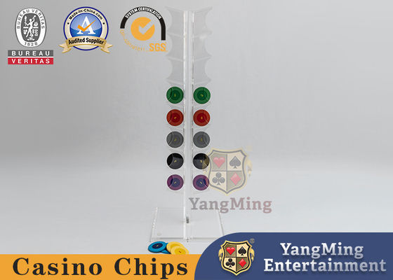 20pcs 40MM Runde Form Poker Chips Halter Horizontale Abteilung Volltransparente Roulette Casino Tisch Anzeige