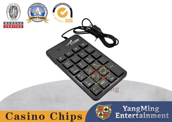 Baccarat-System USB-Nummer Tastatur Schwarz Kunststoff Draht Tastatur Spieltisch-System Zubehör