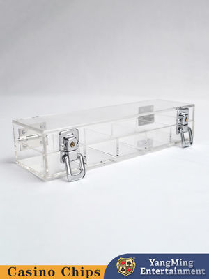 100 Stück 5 Reihen Akryl Poker Baccarat Keramik Ton Chip Box mit transparenten Schloss Chip Case