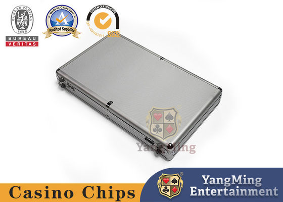 Luxus- Aluminium-14g Clay Chip Box Casino Baccarat Portable Schwamm-silberner Roulettekessel-Blackjack Chips Case 600pcs