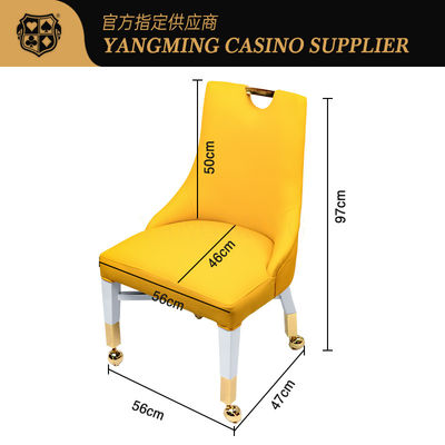 Professionelle kundenspezifische Casino-Stühle aus Leder aus massivem Holz Casino-Spielerstühle mit goldenen Rädern