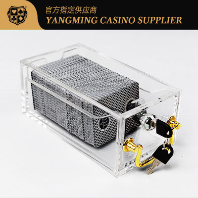 Volltransparent 8 Decks Kartenbox Baccarat Poker Tischspiel Acryl mit Schloss verdickt