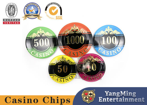 760 Stücke hochwertige Kristall-Acryl-Chips Set Texas Hold'em Hot Stamping Plastik-Chips lila Anti-Fälschung Chips Währung Fabrik-Spot