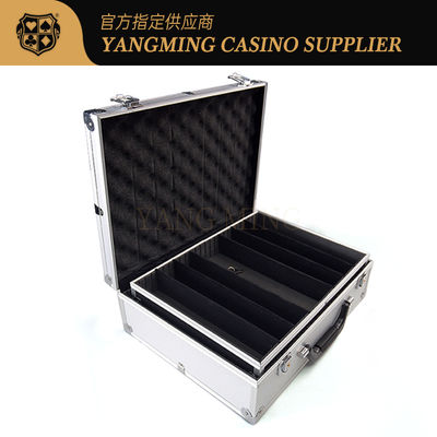 Poker-Chip-Set mit abschließbarer Chipbox, silberne Aluminium-Chipbox, Casino-Zubehör
