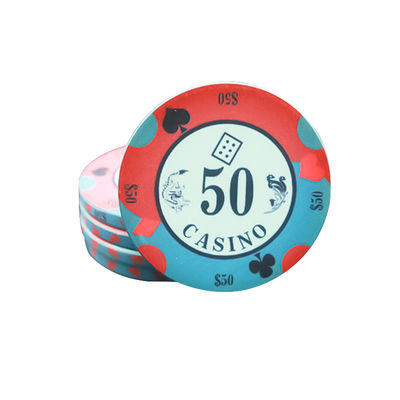 Benutzerdefiniertes Logo Texas Hold'em Anti-Fälschungs-Ton-Poker-Karten Keramik-Chips Casino Texas Schach Mahjong Raum