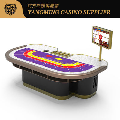 High-End-Casino-Tischlösung für 9 Spieler Baccarat / Poker Hybrid mit benutzerdefiniertem Logo