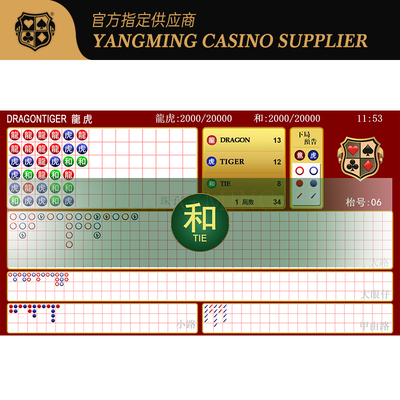 Internationales Poker Dragon Tiger Elite Live Suite Multi-Table Turnier System Software