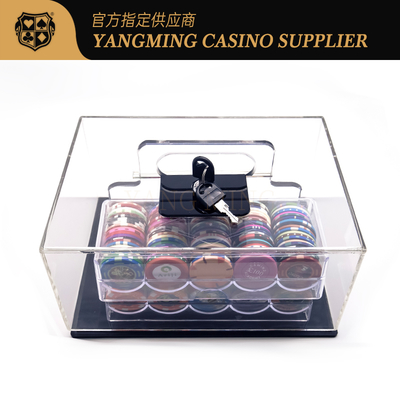 Hersteller's neue, kundenspezifische Acryl-Pokerchip-Tragetasche für 400 Texas Hold'Em Chips