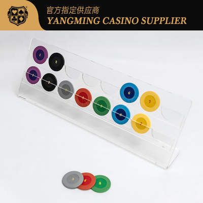 Kundenspezifischer 16-teiliger horizontaler Poker-Chip-Sammlerkoffer mit 2 Reihen für Casino-Spiele