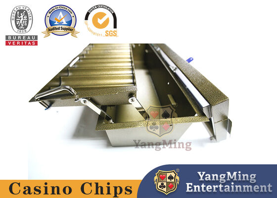 Einstufiges Kasino Chip Tray Titanium Square Round spielender UVChips Box With Cover