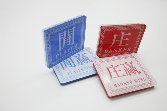 Roter u. blauer doppelseitiger Siebdruck Hoch-transparenten Crystal Acrylic Baccarat Chineses u. der englischen Händler-Code-Platte