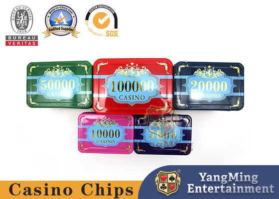 760 Stücke lila Licht Anti-Fälschung Texas Hold'em Hot Stamping Plastik-Chip-Set hochwertige Kristall-Acryl-Chip-Währung Fabrik-Spot