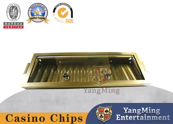 15 Gitter Gold Chip Tray Rack Box Edelstahl Eisen Material Acryl Transparente Abdeckung Texas Hold'em Tisch
