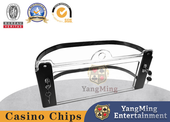 Roulette-Poker-Tisch Chip-Box Acryl-transparentes Band Schloss Chip-Box