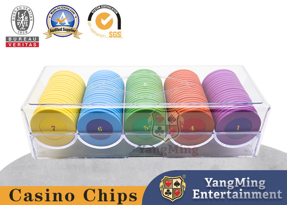 Verdicktes transparentes Acryl 100 Stück Durchmesser 40 mm mit Abdeckung Poker Tisch Tisch Top Chip Träger