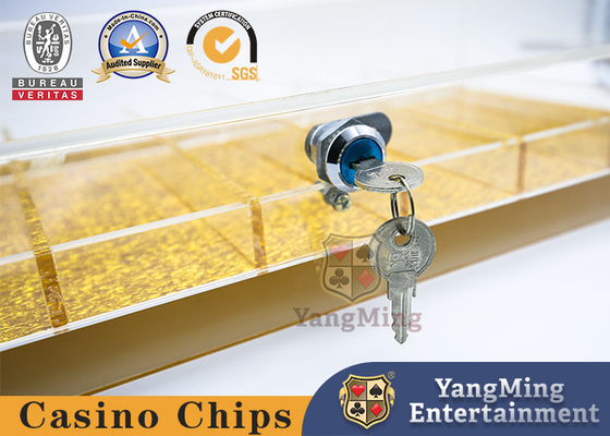 Texas Hold'em Club Custom-Made Countertop Acrylic mit Schloss Golddraht Boden Chip-Tray